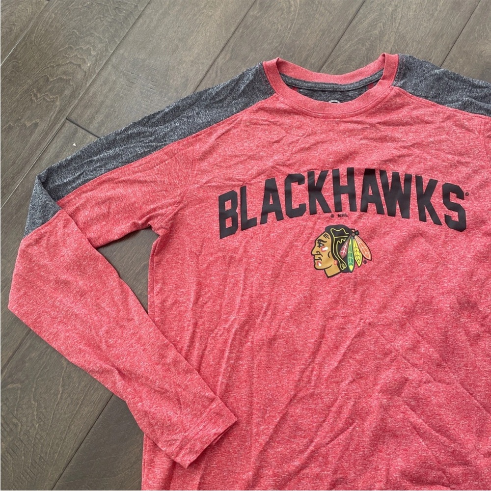 Chicago Blackhawks Long Sleeve T Shirt Dri-Fit Red Mens Size S SMALL NWOT unisex